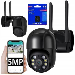 KAMERA ZEWNĘTRZNA OBROTOWA IP WiFi ZOOM 5MP CZARNA