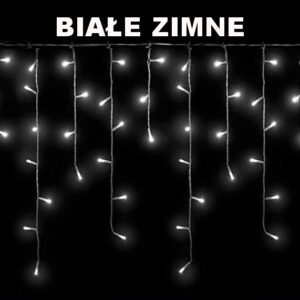 LAMPKI ŚWIĄTECZNE SOPLE BIAŁE 500LED 20m 8 TRYBÓW +GRATIS