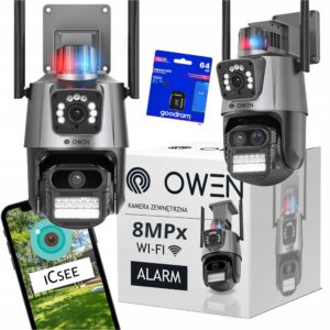 KAMERA ZEWNĘTRZNA OBROTOWA 270 stopni 8MP WIFI 3w1 2 OBIEKTYWY ICSEE 8mpx