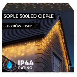 SOPLE 500 LED LAMPKI ZEWNĘTRZNE ŚWIĄTECZNE CIEPŁE 8 TRYBÓW IP44