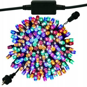 LAMPKI CHOINKOWE 500LED ZEWNĘTRZNE FLASH ISKRA BŁYSK GRUBY KABEL MULTI 35m