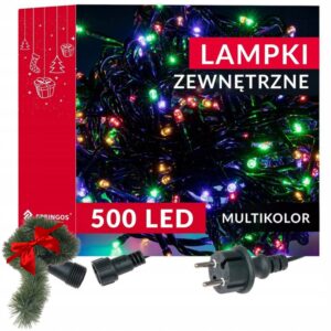 LAMPKI NA CHOINKĘ 500LED MULTI KOLOR 31,5M ZEWNĘTRZNE i WEWNĘTRZNE PORZĄDNE