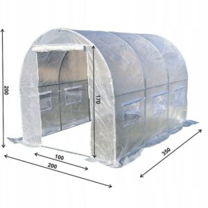 TUNEL FOLIOWY OGRODOWY SZKLARNIA 2×3,5m FOLIAK 7m2 BIAŁY