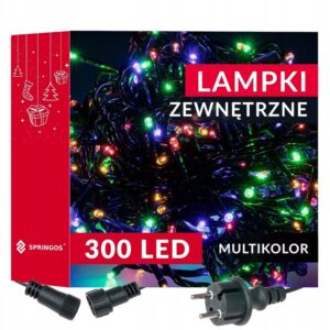 LAMPKI CHOINKOWE 300 LED ZEWNĘTRZNE i WEWNĘTRZNE KOLOROWE MULTI