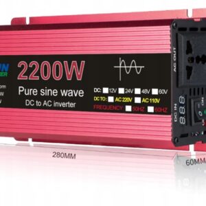 PRZETWORNICA NAPIĘCIA SAMOCHODOWA 12V na 230V 2200W SINUS CZYSTA SINUSOIDA