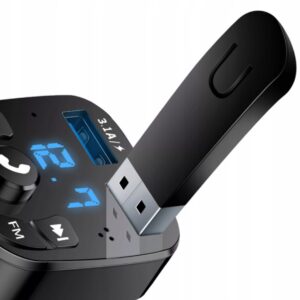 TRANSMITER FM BLUETOOTH ŁADOWARKA USB 3.1A QC 3.0