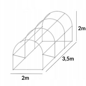 Stelaż Do Tunelu Foliowego 2×3,5 Szkielet 3,5×2