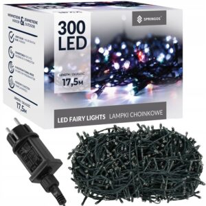 LAMPKI CHOINKOWE 300 LED ZEWNĘTRZNE WEWNĘTRZNE KOLOROWE MULTI FLASH TRYBY