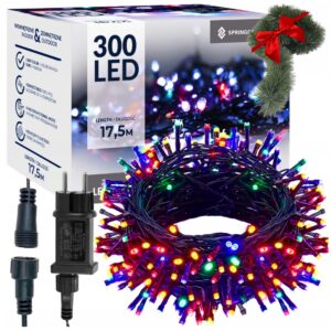 LAMPKI CHOINKOWE 300 LED ZEWNĘTRZNE WEWNĘTRZNE KOLOROWE MULTI FLASH TRYBY