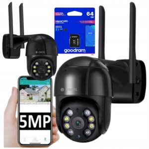 KAMERA ZEWNĘTRZNA OBROTOWA IP WiFi ZOOM 5MP CZARNA