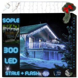 SOPLE FLASH 300 LED BIAŁE ZIMNE ZEWNĘTRZNE STAŁE